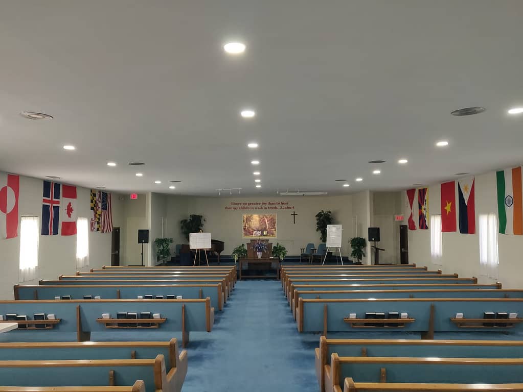 Inside of Sligo Baptist Church in Maryland